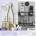 thumbnail image 3 of Bathroom Shower Caddy Hanging - 3 Tier Rustproof Over Shower Head Organizer, No Drilling Bathroom Shelf with 16 Hooks & Soap Holder, Anti-Swing Rack for Shampoo,Sponge,Towel, Black, Medium, 3 of 4