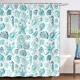 thumbnail image 6 of Nautical Coastal Shower Curtain,Starfish Seashell Coral Beach Themed Bath Curtain,Green Shower Curtain,Ocean Shower Curtains for Bathroom with 12 Hooks 70X70in, 6 of 6