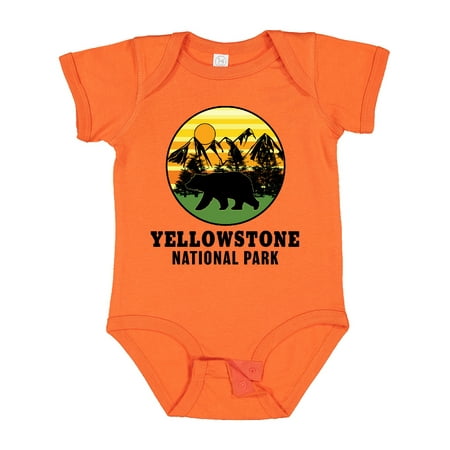 

Inktastic Yellowstone National Park with Bear Mountains and Trees Cricle Gift Baby Boy or Baby Girl Bodysuit