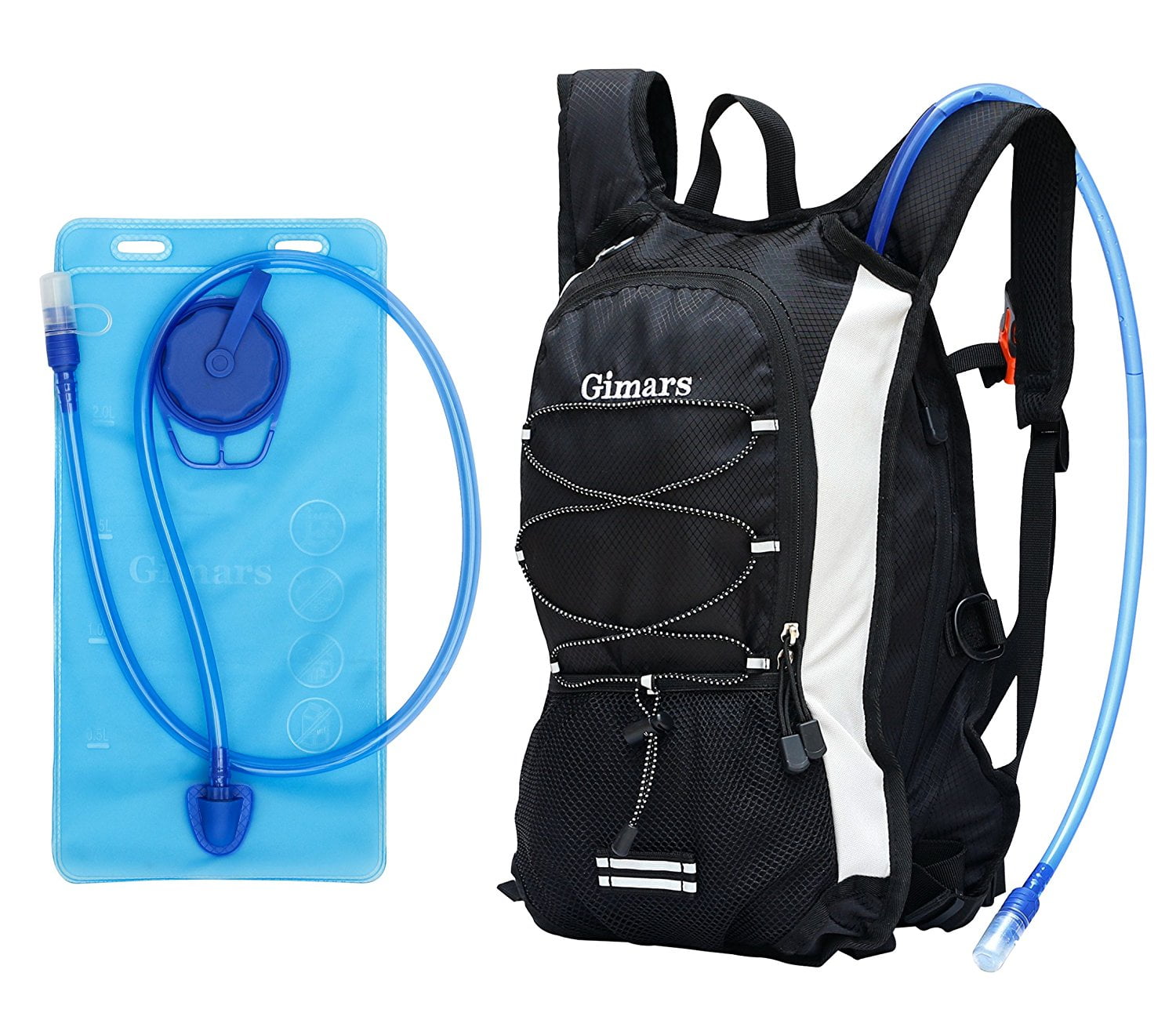 Gimars Hydration Backpack with 2L BPA Free Bladder Water Bag Survival Lightweight Pack Storage Reservoir- Great for... by Gimars