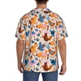 thumbnail image 3 of Lsque Cute Chickens print Men's Cuban Collar Short Sleeve Shirt Summer Beachwear Casual Button Down Fashionable Vacation Leisure Shirt-Medium, 3 of 7