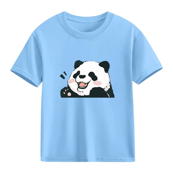 Cethrio Boys Cotton T-shirts, Short Sleeve Casual Soft Summer Graphic Tees for Boy Blue Size 10-12