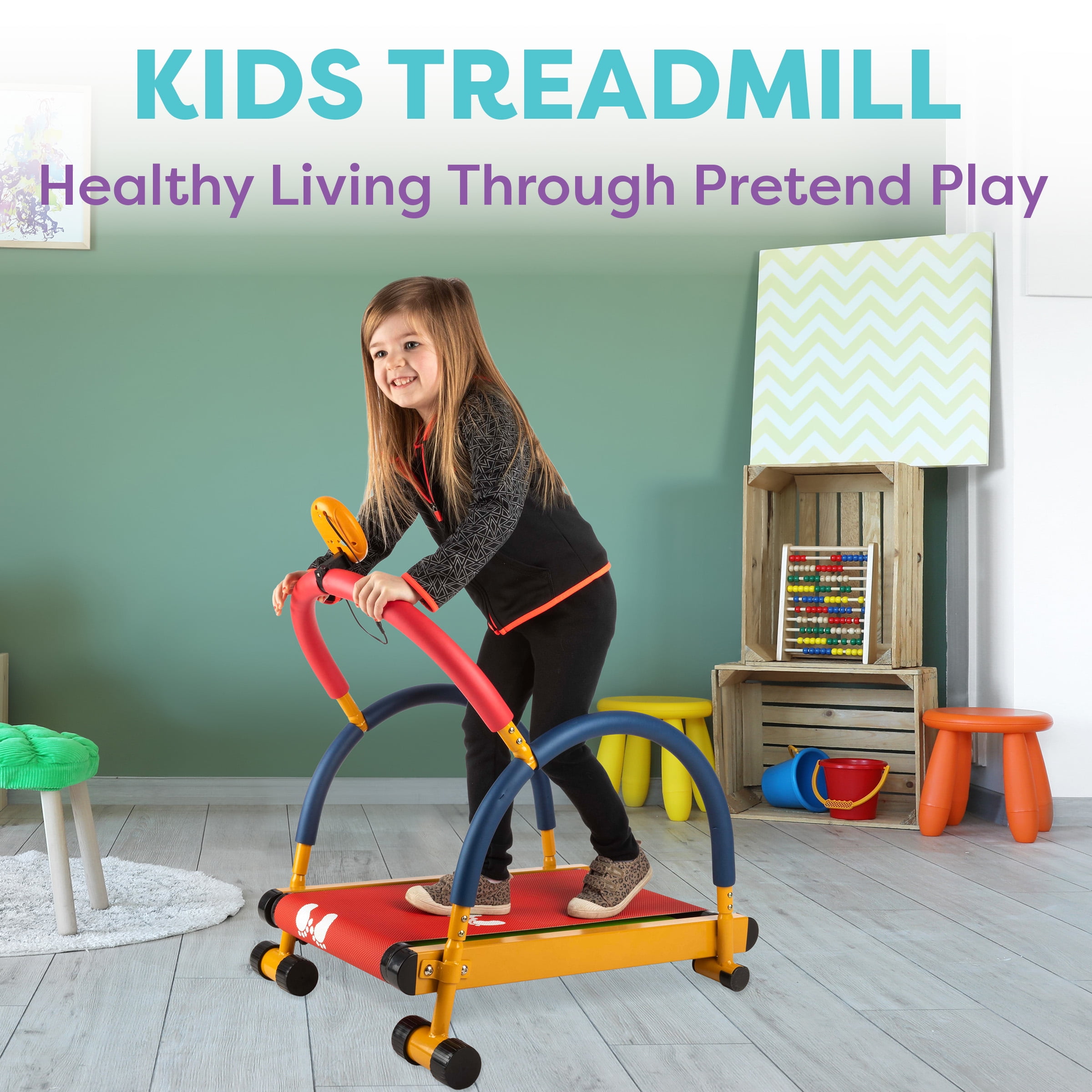 Hey Play Manual Kids Walking Exercise Treadmill