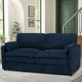 thumbnail image 4 of FamiTOP 69" Comfortable 2 Seater Sofa w/Thick Seat & Backrest Cushion, Chenille Modern Couch with Soft Pillows, Upholstered Loveseat Sofa w/Sturdy Frame for Bedroom, Office, Living Room,Blue, 4 of 7
