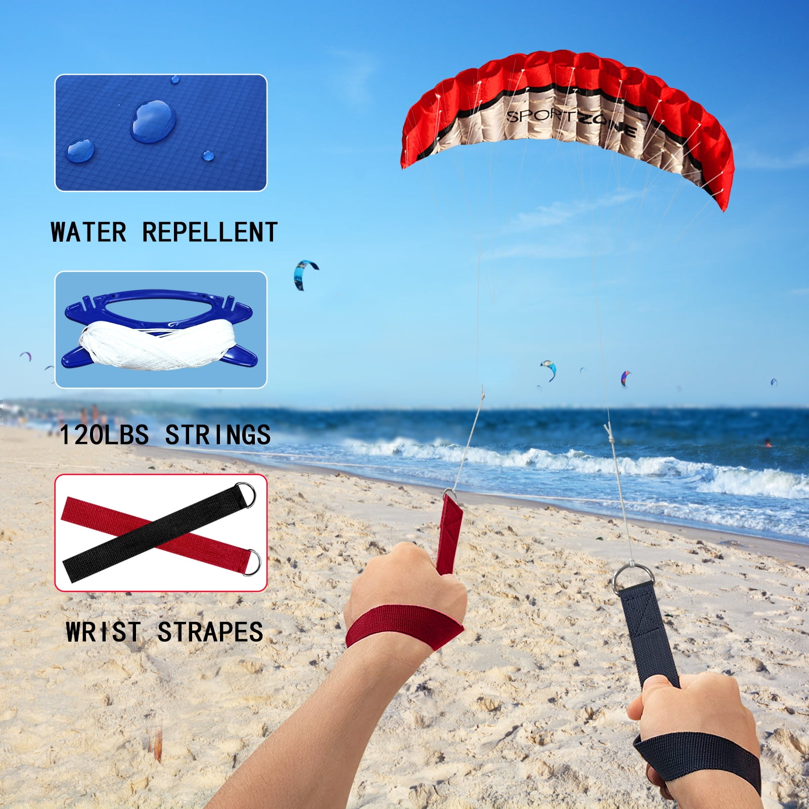 HENGDA KITE for Children and Adults 98inch Dual Line Stunt Parafoil