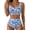 Blue, variant on SHEWIN Women's Bikini Sets Floral Print Whip Stitch 2 Piece Swimsuits High Waisted Scoop Bathing Suits