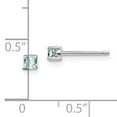 thumbnail image 2 of 925 Sterling Silver 3mm Round Aquamarine Post Earrings, 2 of 5