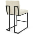 thumbnail image 4 of Modway Privy Black Stainless Steel Upholstered Fabric Counter Stool in Black Beige, 4 of 8