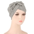 thumbnail image 2 of Gsakboxl Hats for Women Women's Muslim Turban With Shiny Bow Fashion Hair Bonnet Wrap Scarf Elegant Head Cover for Daily & Casual Wear, 2 of 3