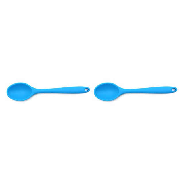 Matsuzay Utensilios de cuchara de silicona Beber Vajilla para el hogar Cuchara de sopa multicolor flexible Restaurante Suministros para el hogar Azul 2piezas