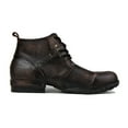 thumbnail image 4 of OSSTONE Moto Boots Chukka Boots for Men Fashion Lace-up Leather Casual Shoes 6015-3-D-7 Retro DarkBrown, 4 of 6
