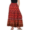 thumbnail image 3 of INSPIRE CHIC Women's Boho Floral Smocked High Waist A-Line Maxi Skirts XS Red, 3 of 6