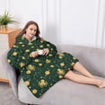 thumbnail image 5 of Oversized Wearable Blanket Hoodie,Green Octopus Planet Star Pattern Sherpa Blanket Hoodie with Super Pockets,Super Warm Fuzzy Pullover for Women & Men, 5 of 6