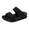 thumbnail image 1 of DAFEI Women's Thick Soled Flat Single Strap Slip Sandals with Cut Out Design Casual Open Back Sandals, 1 of 8