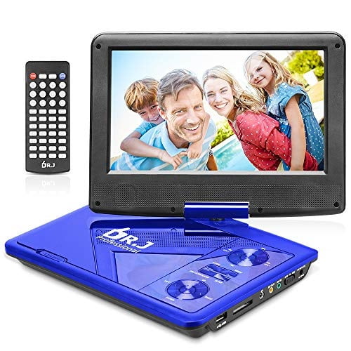dr. j professional 11.5" portable dvd player with 5 hours builtin rechargeable battery, usb