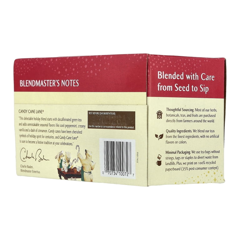 Celestial Seasonings Holiday Candy Cane Lane Decaf Green Tea Bags
