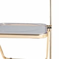thumbnail image 6 of LeisureMod Lawrence Acrylic Folding Chair Gold Metal Frame Set of 4 in Clear, 6 of 11