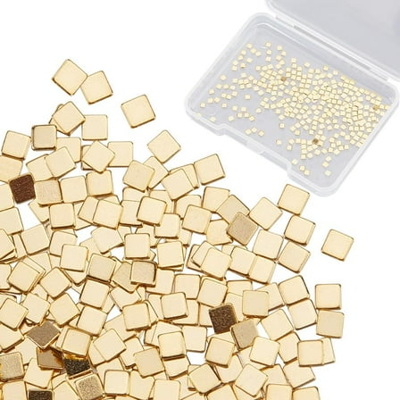 300Pcs Real 24K Gold Plated Chip Solder Brass Solder Chips Flux for Jewelry Precut Tiny Ultra Low Temp Easy Welding Solder Square for DIY Repair Electronic Soldering 2x2mm