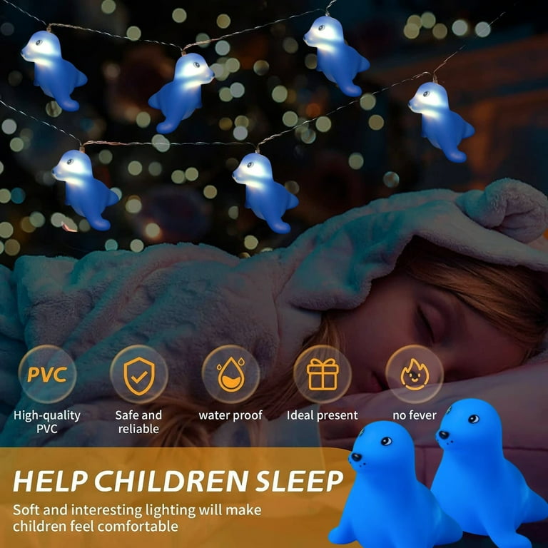 Blue Seal String Lights Battery Powered 10LEDs Sea Lion