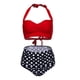 thumbnail image 4 of MKLEKYY Bikini Mujer Traje De Baño Women High Waisted Bikini Sexy Push Up Two Piece Swimsuits Vintage Swimsuit Two Piece Retro Ruched High Waist Print Bikini Set 1011, 4 of 5