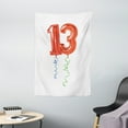 thumbnail image 1 of 13th Birthday Decorations Tapestry, Red Ballons with Swirled Ribbons Number Thirteen Celebration, Wall Hanging for Bedroom Living Room Dorm Decor, 40W X 60L Inches, Red Green Blue, by Ambesonne, 1 of 2
