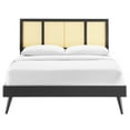 thumbnail image 4 of Kelsea Cane and Wood Full Platform Bed With Splayed Legs Black, 4 of 7