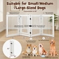 thumbnail image 6 of Pefilos 30" Tall 4-Panel Freestanding Pet Gate for Stairs, Folding Wood Dog Fence, White, 6 of 8