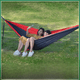 thumbnail image 1 of Hamaca de nailon ultraligera, de tela de paracaídas giratoria, de nailon, a juego con el color, individual, doble, para acampar al aire libre, 1 of 4