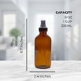 thumbnail image 6 of Cornucopia Brands 8-Ounce Amber Glass Fine Mist Spray Bottles (4-Pack); Boston Round w/Atomizer Spritzers for Aromatherapy, Perfume, Cologne, DIY & More, 6 of 10