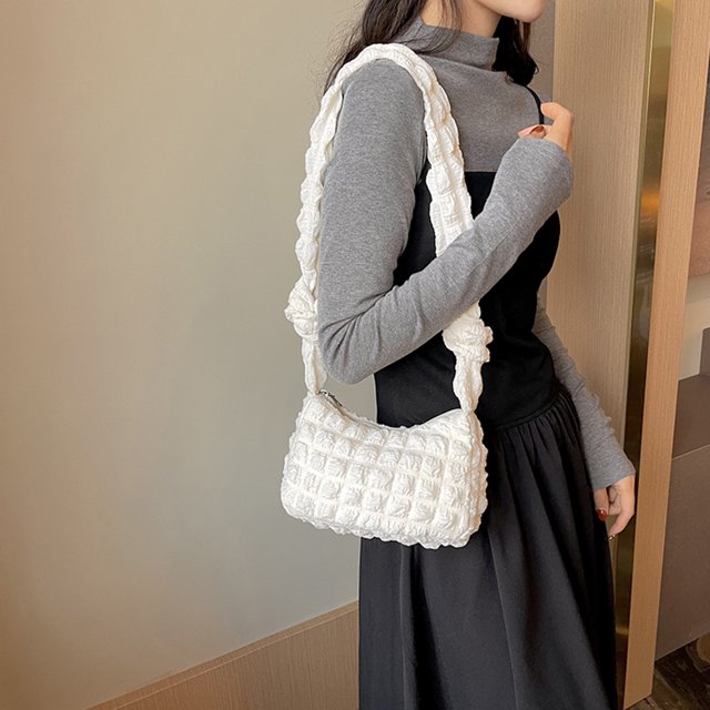 Bolso Hobo de plumón para mujer Bolso tipo cartera plisado informal Bolso versátil para axila Bolso para ir al trabajo