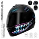 thumbnail image 1 of Casco para Motociclista Hombre o Mujer con Vicera Integral Retractil NO AbatibleAzul/Morado - XG, 1 of 4