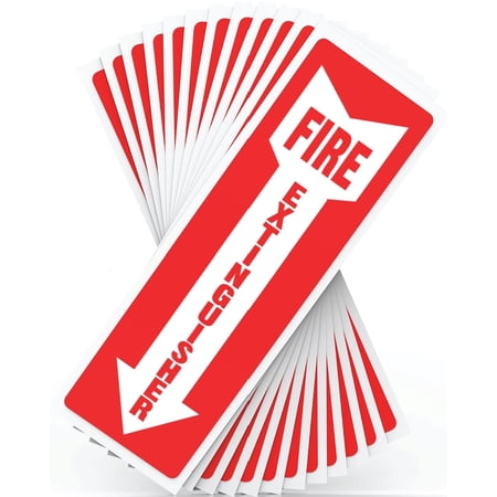 Assured Signs Fire Extinguisher Sign Stickers | 4 by 12" | 5 Mil Vinyl | 12 Pack | Red and White