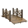 thumbnail image 1 of Outsunny Garden Bridge Arc Footbridge Carbonized for Outdoor, Lawn, Pond, 1 of 10