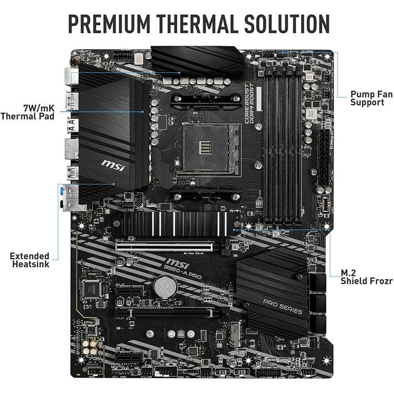 MSI PRO B550-A PRO AM4 AMD B550 SATA 6Gb/s Ryzen CPU