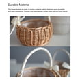 thumbnail image 4 of Bearachild Cesta de mimbre con flores de ratán, nudo de lazo, tejido a mano con asa de aro, cesto de huevos, dulces, almacenamiento de jardín Almacenamiento y organización del hogar Blanco L, 4 of 6