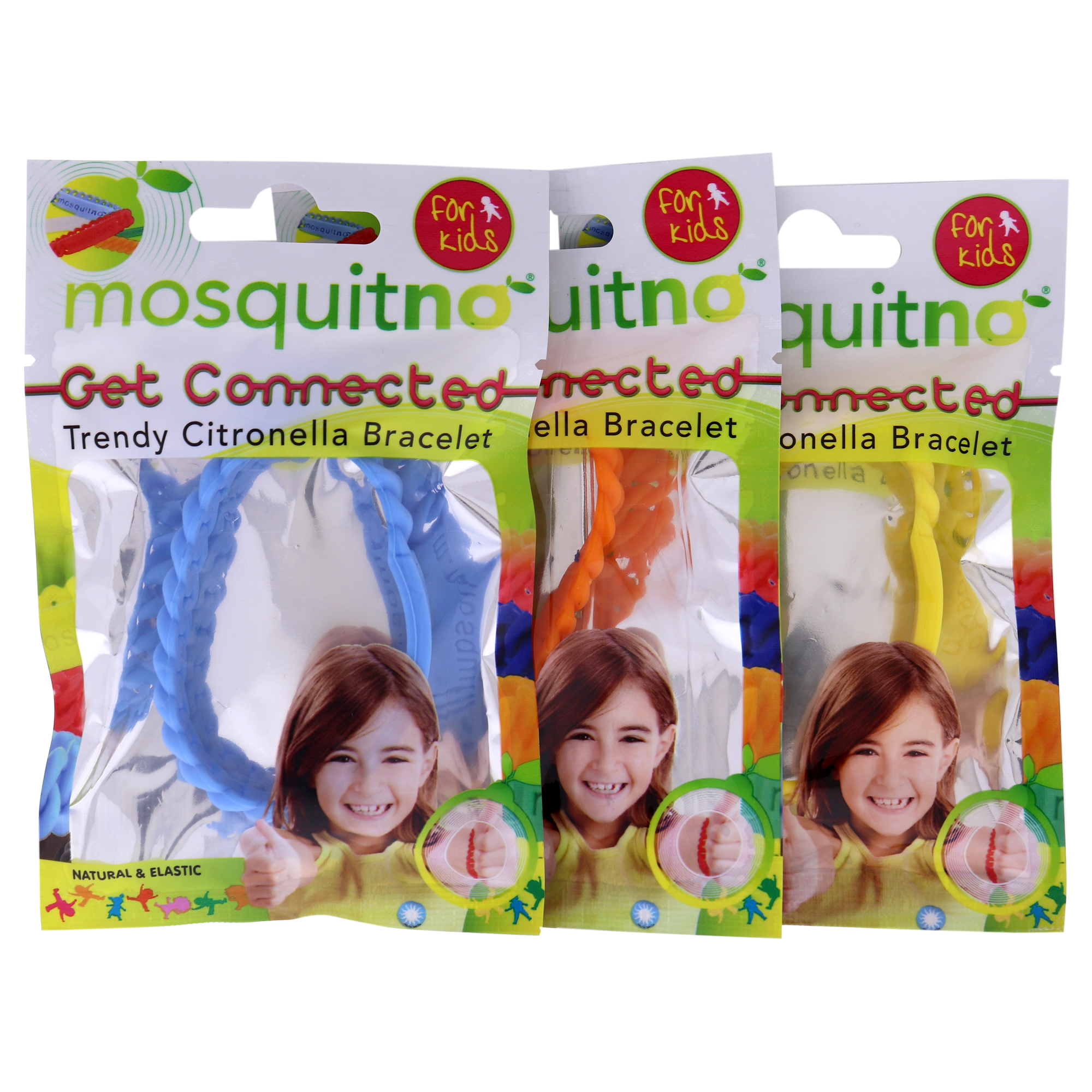 Mosquitno Get Connected Citronella Bracelet Set Kids 3 Pc