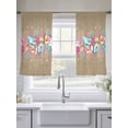 thumbnail image 5 of Summer Pink Sheer Curtains 45 Inch Long 2 Panels, Starfish Shell Coral Beach Marine Life Brown Linen Light Filtering Rod Pocket Curtains, Sheer Voile Drapes for Living Room Bedroom, 52"x45", 5 of 8