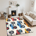 thumbnail image 2 of CURLYOOT Monster Truck Cars Area Rugs 5'x7' Washable Rug Large Living Room Rug Non Slip Indoor Floor Carpet for Dining Room Bedroom Home, 2 of 8