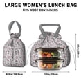 thumbnail image 5 of Gray Christmas Gnome and Tree Pattern Drawstring Lunch Bag Women - Drawstring Lunch Bag Insulated for Work Office - Stain-Resistant Large Lunchbags for Women with Multi-Pockets, 5 of 6