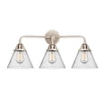 thumbnail image 2 of Innovations Lighting  Nouveau 2 Cone - 3 Light 26" Bath Vanity Light Polished Nickel/Seedy, 2 of 5