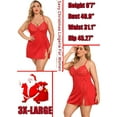 thumbnail image 4 of Avidlove Sexy Plus Size Lingerie Lace Nightgown Satin Sleepwear Sets for Women Red 5X-Large, 4 of 4