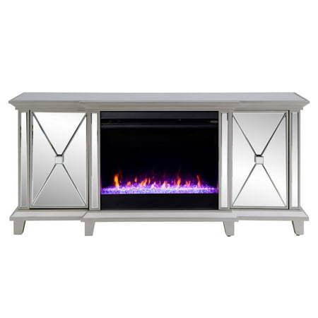 

Southern Enterprises 58 Silver Contemporary Style Mirrored Electric Fireplace
