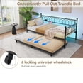 thumbnail image 7 of EastVita Twin Daybed with Trundle - Day Bed with Charging Station and LED Lights - Metal Sofa Bed Frame for Living Room Bedroom Guest Room Apartment Small Spaces - Black, 7 of 7