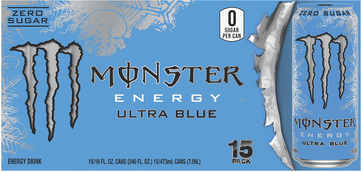 Monster Energy Ultra Blue 15 Pack - 16 Fl Oz
