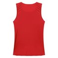 thumbnail image 7 of ZDHoor Mens Glossy Smooth Tank Top Stretchy Sleeveless Gym Workout Vest Tops Red L, 7 of 7