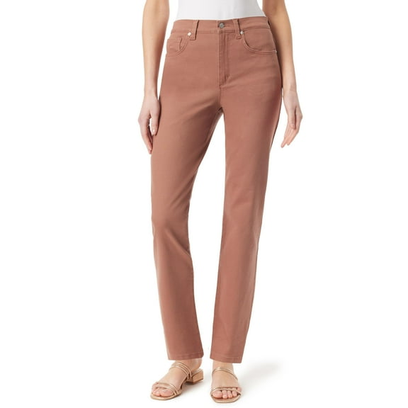 Gloria Vanderbilt Womens Amanda Ultralight Straight Leg Jeans Tan Size 10 NWT