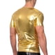 thumbnail image 4 of Camiseta de manga corta y camiseta interior de poliéster para hombre, de verano, brillante, ajustada, a la moda, moldeadora, estilo discoteca., 4 of 5
