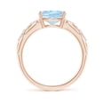 thumbnail image 2 of ANGARA Natural Oval 1.5 ct Aquamarine Vintage Style Ring with Diamond Accents in 14K Rose Gold for Women (Size-9x7mm) | March Birthstone, Anniversary, Jewelry Gift for Women | Natural Aquamarine Ring, 2 of 9