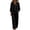Black, variant on Wenini Women's 2 Piece Set V Neck Button down Top High Waist Wide Leg Pants Casual Loungewear Vacation Outfit