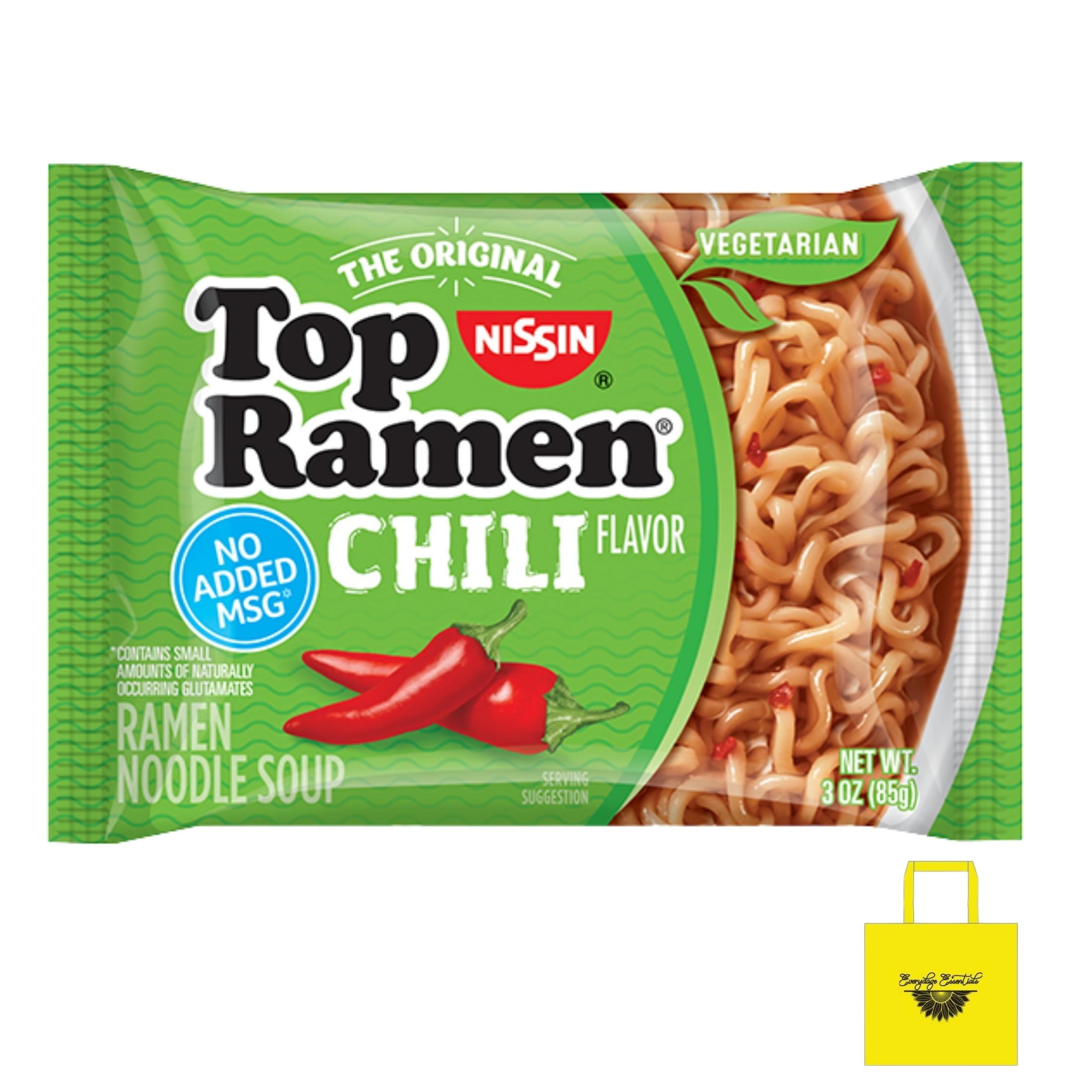Nissin Top Ramen Instant Noodle Soup Chili Flavor, 3oz Pouch Noodles 0